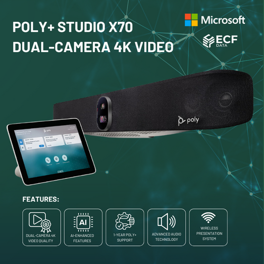HP INC.: 1-Year Poly+ Studio X70 – Dual-Camera 4K Video and Wireless Presentation System