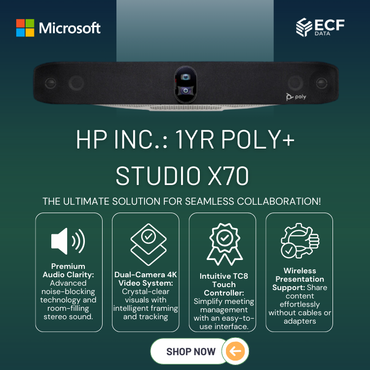 HP INC.: 1yr Poly+ Studio X70 with TC8 Dual-Camera 4K