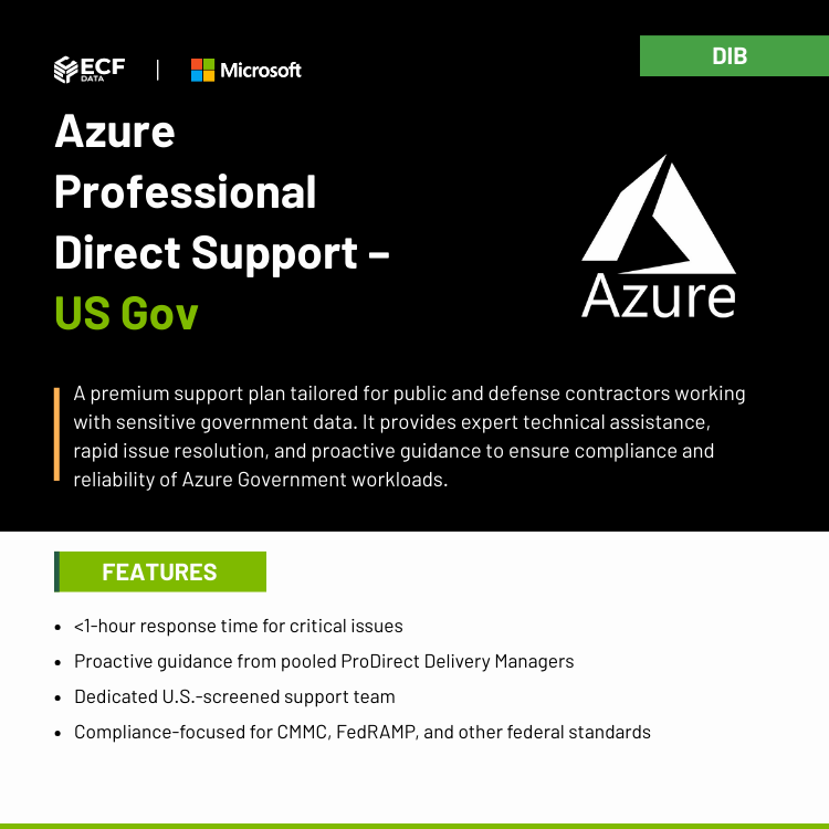Azure Professional Direct Support for government contractors