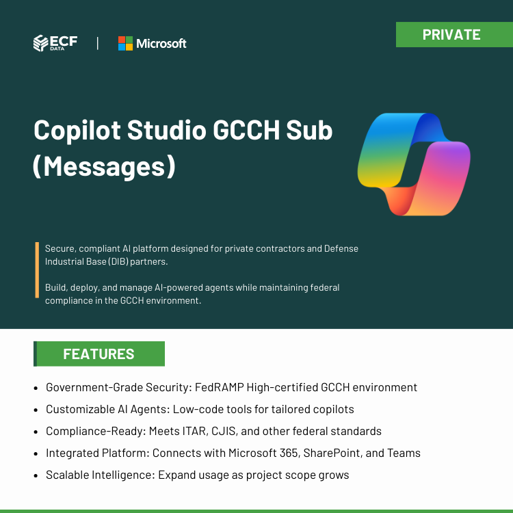 Secure AI agent builder for Government Community Cloud High