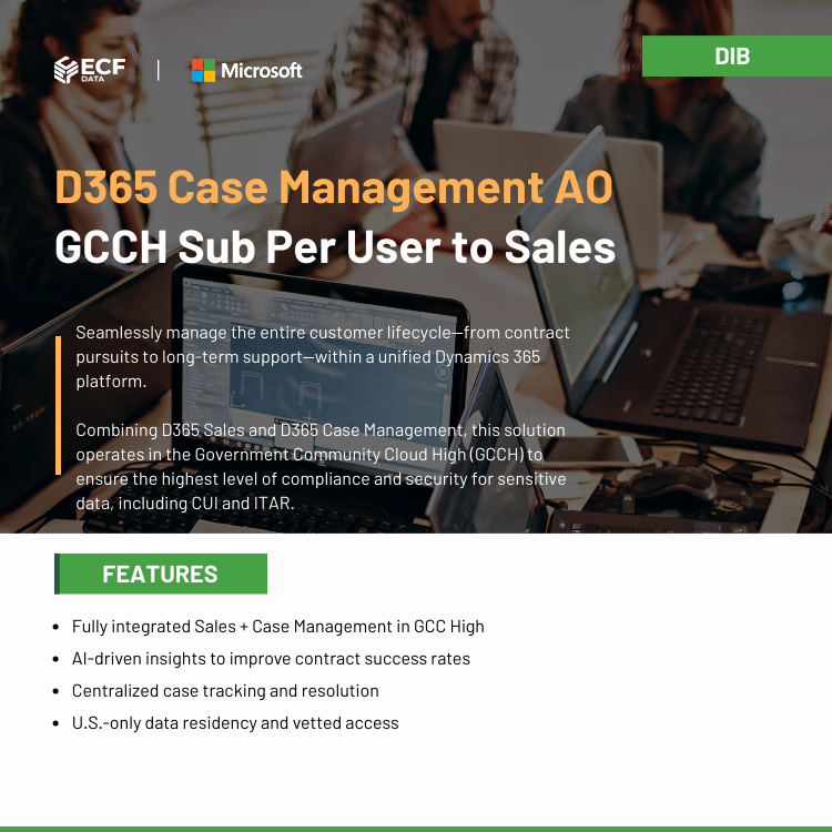 D365 Case Management AO GCCH integrated with Sales