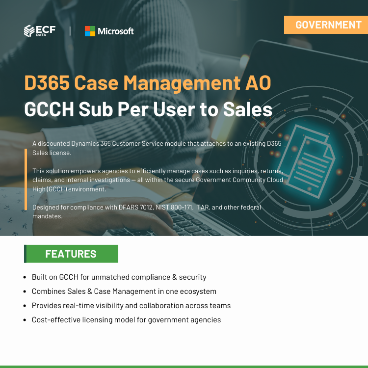 D365 Case Management AO GCCH Sub Per User to Sales-GOV1