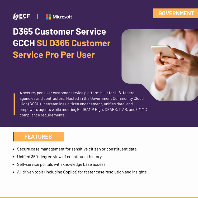 Government contractor using Dynamics 365 Customer Service Pro in GCCH cloud