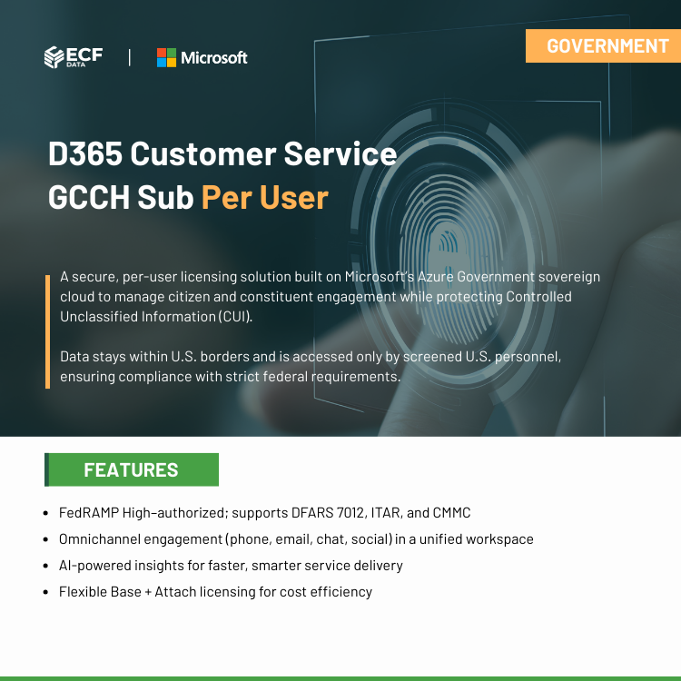 D365 GCCH CRM dashboard for federal agency use
