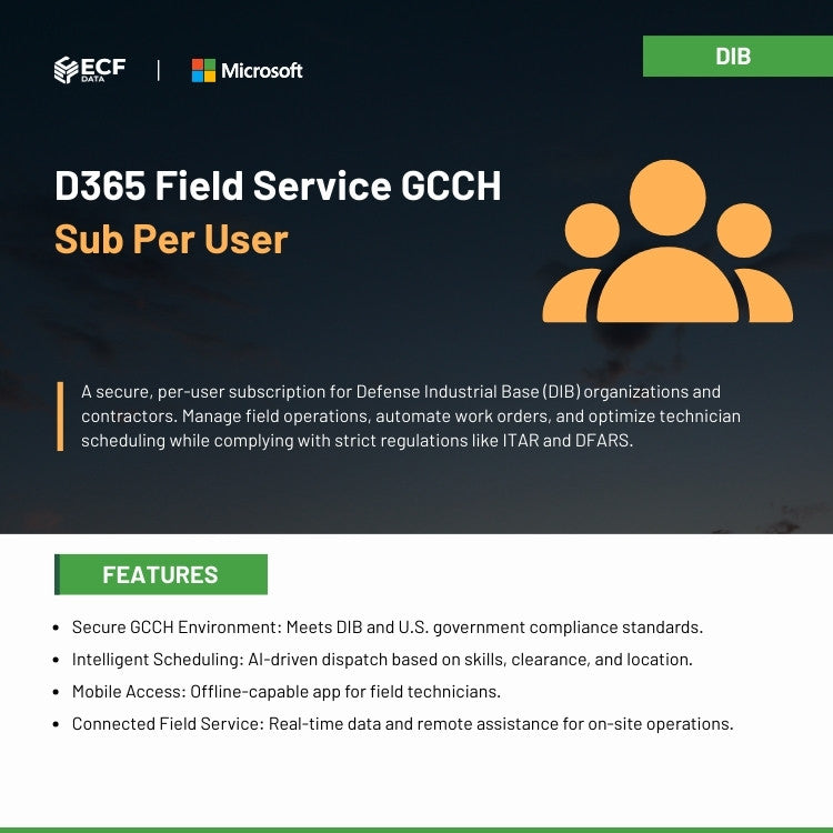 D365 Field Service GCCH Sub Per Device license for secure government operations.