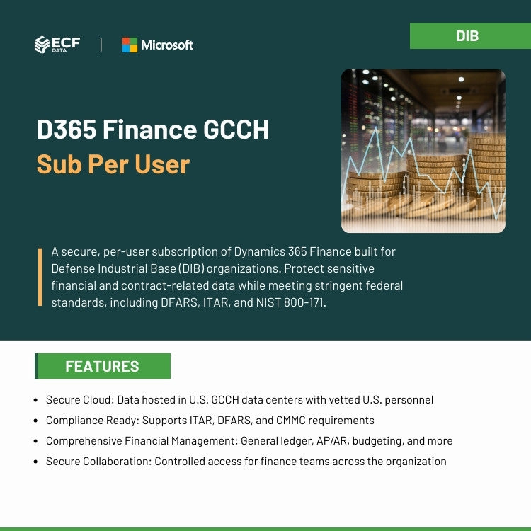 D365 Finance GCCH Sub Per User license for secure government ERP.