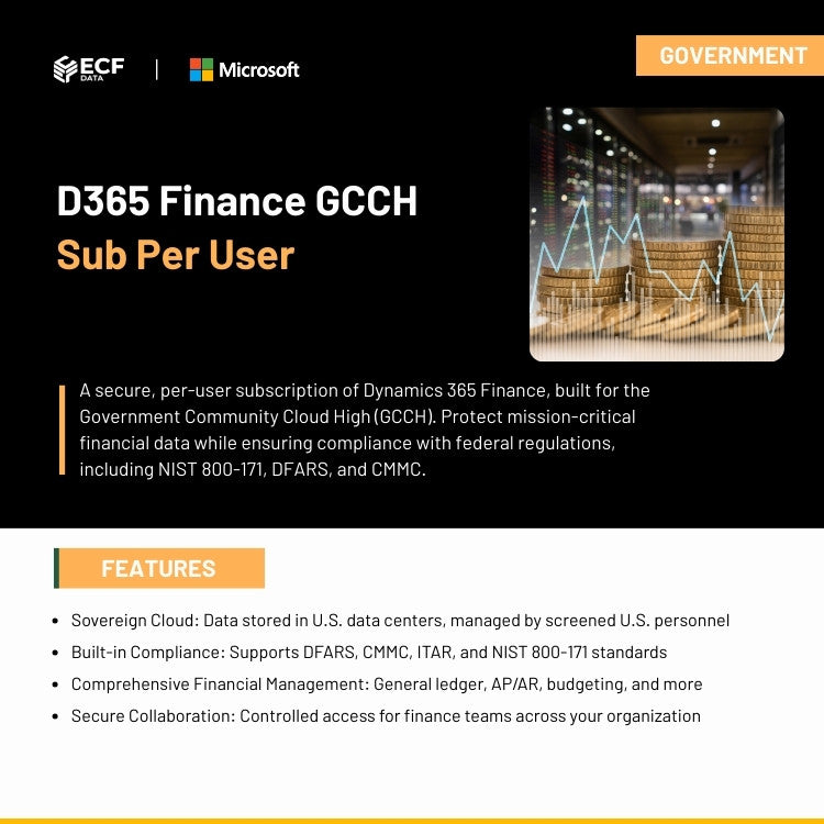 D365 Finance GCCH Sub Per User license for secure government ERP.