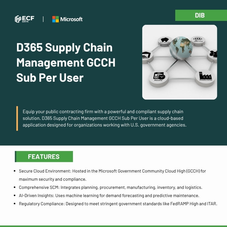 D365 Supply Chain Management GCCH Sub Per User for public contractors