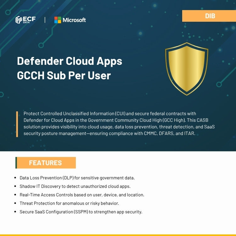 Defender for Cloud Apps GCCH Per User license secure CASB