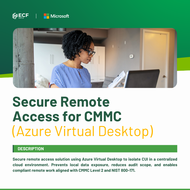 Secure Remote Access for CMMC (Azure Virtual Desktop) ECF Cloud